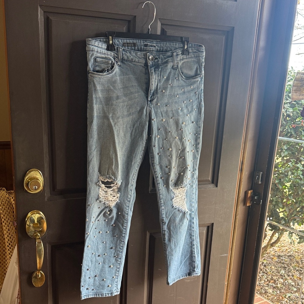 Kut from the Kloth Light Blue Distressed Pearl Jeans